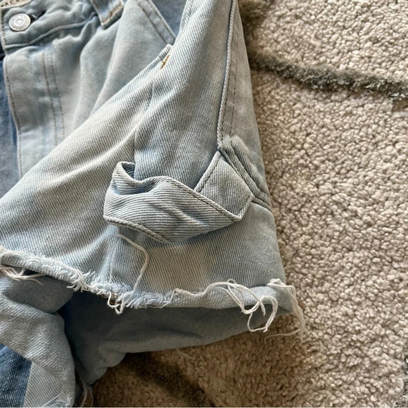 PacSun high rise denim jean shorts Bleach Half and Half mixed 30 - Picture 4 of 9